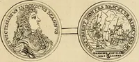 An illustration from Histoire du roy Louis le Grand, par les medailles, emblêmes, deuises, jettons, inscriptions, armoiries, et autres monumens publics (1691)