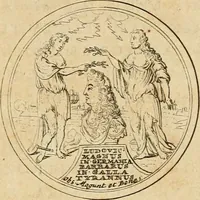 An illustration from Histoire du roy Louis le Grand, par les medailles, emblêmes, deuises, jettons, inscriptions, armoiries, et autres monumens publics (1691)