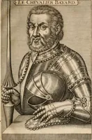 An illustration from Histoire dv Chevalier Bayard, lievtenant general povr le roi av govvernement de Daulphiné : et de plvsieurs choses memorables advenves en France, Italie, Espagne, & és Pays Bas, du regne de roys Charles VIII, Louys XII, & François I, depuis l'an 1489, iusques à 1524 (1619)