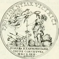 An illustration from Histoire dv roy Lovis le Grand, par les medailles, emblêmes, deuises, jettons, inscriptions, armoiries, et autres monumens publics; (1691)