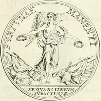 An illustration from Histoire dv roy Lovis le Grand, par les medailles, emblêmes, deuises, jettons, inscriptions, armoiries, et autres monumens publics; (1691)
