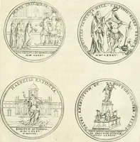 An illustration from Histoire dv roy Lovis le Grand, par les medailles, emblêmes, deuises, jettons, inscriptions, armoiries, et autres monumens publics; (1691)