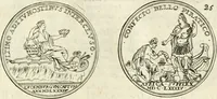An illustration from Histoire dv roy Lovis le Grand, par les medailles, emblêmes, deuises, jettons, inscriptions, armoiries, et autres monumens publics; (1691)