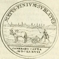 An illustration from Histoire dv roy Lovis le Grand, par les medailles, emblêmes, deuises, jettons, inscriptions, armoiries, et autres monumens publics; (1691)