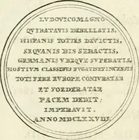 An illustration from Histoire dv roy Lovis le Grand, par les medailles, emblêmes, deuises, jettons, inscriptions, armoiries, et autres monumens publics; (1691)