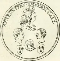 An illustration from Histoire dv roy Lovis le Grand, par les medailles, emblêmes, deuises, jettons, inscriptions, armoiries, et autres monumens publics; (1691)