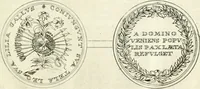 An illustration from Histoire dv roy Lovis le Grand, par les medailles, emblêmes, deuises, jettons, inscriptions, armoiries, et autres monumens publics; (1691)