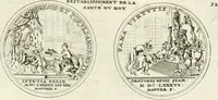 An illustration from Histoire dv roy Lovis le Grand, par les medailles, emblêmes, deuises, jettons, inscriptions, armoiries, et autres monumens publics; (1691)