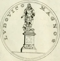 An illustration from Histoire dv roy Lovis le Grand, par les medailles, emblêmes, deuises, jettons, inscriptions, armoiries, et autres monumens publics; (1691)
