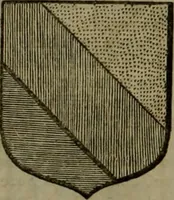An illustration from Histoire généalogique et chronologique de la maison royale de France, des pairs, grands officiers de la couronne & de la maison du roy & des anciens barons du royaume : avec les qualitez, l'origine, le progrés & les armes de leurs familles; ensemble les statuts & le catalogue des chevaliers, commandeurs, & officiers de l'ordre du S. Esprit : le tovt dressé svr titres originaux, svr les registres des chartes du roy, du parlement, de la chambre des comptes, & du châtelet de Paris, cartulaires, manuscrits de la bibliotheque du roy, & d'autres cabinets curieux (1726)