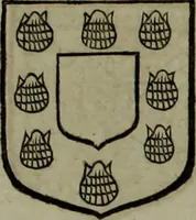 An illustration from Histoire généalogique et chronologique de la maison royale de France, des pairs, grands officiers de la couronne & de la maison du roy & des anciens barons du royaume : avec les qualitez, l'origine, le progrés & les armes de leurs familles; ensemble les statuts & le catalogue des chevaliers, commandeurs, & officiers de l'ordre du S. Esprit : le tovt dressé svr titres originaux, svr les registres des chartes du roy, du parlement, de la chambre des comptes, & du châtelet de Paris, cartulaires, manuscrits de la bibliotheque du roy, & d'autres cabinets curieux (1726)