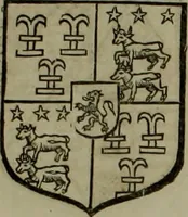 An illustration from Histoire généalogique et chronologique de la maison royale de France, des pairs, grands officiers de la couronne & de la maison du roy & des anciens barons du royaume : avec les qualitez, l'origine, le progrés & les armes de leurs familles; ensemble les statuts & le catalogue des chevaliers, commandeurs, & officiers de l'ordre du S. Esprit : le tovt dressé svr titres originaux, svr les registres des chartes du roy, du parlement, de la chambre des comptes, & du châtelet de Paris, cartulaires, manuscrits de la bibliotheque du roy, & d'autres cabinets curieux (1726)