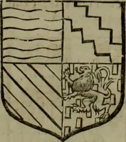 An illustration from Histoire généalogique et chronologique de la maison royale de France, des pairs, grands officiers de la couronne & de la maison du roy & des anciens barons du royaume : avec les qualitez, l'origine, le progrés & les armes de leurs familles; ensemble les statuts & le catalogue des chevaliers, commandeurs, & officiers de l'ordre du S. Esprit : le tovt dressé svr titres originaux, svr les registres des chartes du roy, du parlement, de la chambre des comptes, & du châtelet de Paris, cartulaires, manuscrits de la bibliotheque du roy, & d'autres cabinets curieux (1726)