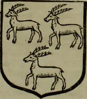 An illustration from Histoire généalogique et chronologique de la maison royale de France, des pairs, grands officiers de la couronne & de la maison du roy & des anciens barons du royaume : avec les qualitez, l'origine, le progrés & les armes de leurs familles; ensemble les statuts & le catalogue des chevaliers, commandeurs, & officiers de l'ordre du S. Esprit : le tovt dressé svr titres originaux, svr les registres des chartes du roy, du parlement, de la chambre des comptes, & du châtelet de Paris, cartulaires, manuscrits de la bibliotheque du roy, & d'autres cabinets curieux (1726)