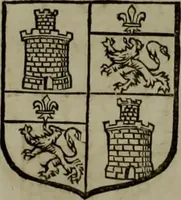 An illustration from Histoire généalogique et chronologique de la maison royale de France, des pairs, grands officiers de la couronne & de la maison du roy & des anciens barons du royaume : avec les qualitez, l'origine, le progrés & les armes de leurs familles; ensemble les statuts & le catalogue des chevaliers, commandeurs, & officiers de l'ordre du S. Esprit : le tovt dressé svr titres originaux, svr les registres des chartes du roy, du parlement, de la chambre des comptes, & du châtelet de Paris, cartulaires, manuscrits de la bibliotheque du roy, & d'autres cabinets curieux (1726)