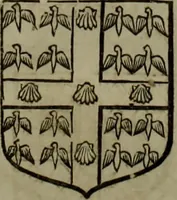 An illustration from Histoire généalogique et chronologique de la maison royale de France, des pairs, grands officiers de la couronne & de la maison du roy & des anciens barons du royaume : avec les qualitez, l'origine, le progrés & les armes de leurs familles; ensemble les statuts & le catalogue des chevaliers, commandeurs, & officiers de l'ordre du S. Esprit : le tovt dressé svr titres originaux, svr les registres des chartes du roy, du parlement, de la chambre des comptes, & du châtelet de Paris, cartulaires, manuscrits de la bibliotheque du roy, & d'autres cabinets curieux (1726)