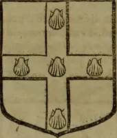 An illustration from Histoire généalogique et chronologique de la maison royale de France, des pairs, grands officiers de la couronne & de la maison du roy & des anciens barons du royaume : avec les qualitez, l'origine, le progrés & les armes de leurs familles; ensemble les statuts & le catalogue des chevaliers, commandeurs, & officiers de l'ordre du S. Esprit : le tovt dressé svr titres originaux, svr les registres des chartes du roy, du parlement, de la chambre des comptes, & du châtelet de Paris, cartulaires, manuscrits de la bibliotheque du roy, & d'autres cabinets curieux (1726)