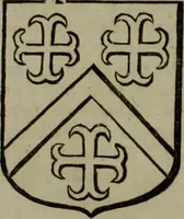 An illustration from Histoire généalogique et chronologique de la maison royale de France, des pairs, grands officiers de la couronne & de la maison du roy & des anciens barons du royaume : avec les qualitez, l'origine, le progrés & les armes de leurs familles; ensemble les statuts & le catalogue des chevaliers, commandeurs, & officiers de l'ordre du S. Esprit : le tovt dressé svr titres originaux, svr les registres des chartes du roy, du parlement, de la chambre des comptes, & du châtelet de Paris, cartulaires, manuscrits de la bibliotheque du roy, & d'autres cabinets curieux (1726)