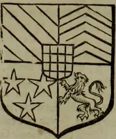 An illustration from Histoire généalogique et chronologique de la maison royale de France, des pairs, grands officiers de la couronne & de la maison du roy & des anciens barons du royaume : avec les qualitez, l'origine, le progrés & les armes de leurs familles; ensemble les statuts & le catalogue des chevaliers, commandeurs, & officiers de l'ordre du S. Esprit : le tovt dressé svr titres originaux, svr les registres des chartes du roy, du parlement, de la chambre des comptes, & du châtelet de Paris, cartulaires, manuscrits de la bibliotheque du roy, & d'autres cabinets curieux (1726)