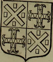 An illustration from Histoire généalogique et chronologique de la maison royale de France, des pairs, grands officiers de la couronne & de la maison du roy & des anciens barons du royaume : avec les qualitez, l'origine, le progrés & les armes de leurs familles; ensemble les statuts & le catalogue des chevaliers, commandeurs, & officiers de l'ordre du S. Esprit : le tovt dressé svr titres originaux, svr les registres des chartes du roy, du parlement, de la chambre des comptes, & du châtelet de Paris, cartulaires, manuscrits de la bibliotheque du roy, & d'autres cabinets curieux (1726)