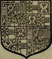 An illustration from Histoire généalogique et chronologique de la maison royale de France, des pairs, grands officiers de la couronne & de la maison du roy & des anciens barons du royaume : avec les qualitez, l'origine, le progrés & les armes de leurs familles; ensemble les statuts & le catalogue des chevaliers, commandeurs, & officiers de l'ordre du S. Esprit : le tovt dressé svr titres originaux, svr les registres des chartes du roy, du parlement, de la chambre des comptes, & du châtelet de Paris, cartulaires, manuscrits de la bibliotheque du roy, & d'autres cabinets curieux (1726)