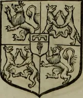 An illustration from Histoire généalogique et chronologique de la maison royale de France, des pairs, grands officiers de la couronne & de la maison du roy & des anciens barons du royaume : avec les qualitez, l'origine, le progrés & les armes de leurs familles; ensemble les statuts & le catalogue des chevaliers, commandeurs, & officiers de l'ordre du S. Esprit : le tovt dressé svr titres originaux, svr les registres des chartes du roy, du parlement, de la chambre des comptes, & du châtelet de Paris, cartulaires, manuscrits de la bibliotheque du roy, & d'autres cabinets curieux (1726)