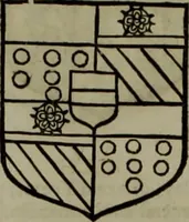 An illustration from Histoire généalogique et chronologique de la maison royale de France, des pairs, grands officiers de la couronne & de la maison du roy & des anciens barons du royaume : avec les qualitez, l'origine, le progrés & les armes de leurs familles; ensemble les statuts & le catalogue des chevaliers, commandeurs, & officiers de l'ordre du S. Esprit : le tovt dressé svr titres originaux, svr les registres des chartes du roy, du parlement, de la chambre des comptes, & du châtelet de Paris, cartulaires, manuscrits de la bibliotheque du roy, & d'autres cabinets curieux (1726)