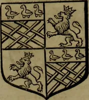 An illustration from Histoire généalogique et chronologique de la maison royale de France, des pairs, grands officiers de la couronne & de la maison du roy & des anciens barons du royaume : avec les qualitez, l'origine, le progrés & les armes de leurs familles; ensemble les statuts & le catalogue des chevaliers, commandeurs, & officiers de l'ordre du S. Esprit : le tovt dressé svr titres originaux, svr les registres des chartes du roy, du parlement, de la chambre des comptes, & du châtelet de Paris, cartulaires, manuscrits de la bibliotheque du roy, & d'autres cabinets curieux (1726)