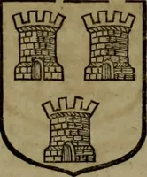 An illustration from Histoire généalogique et chronologique de la maison royale de France, des pairs, grands officiers de la couronne & de la maison du roy & des anciens barons du royaume : avec les qualitez, l'origine, le progrés & les armes de leurs familles; ensemble les statuts & le catalogue des chevaliers, commandeurs, & officiers de l'ordre du S. Esprit : le tovt dressé svr titres originaux, svr les registres des chartes du roy, du parlement, de la chambre des comptes, & du châtelet de Paris, cartulaires, manuscrits de la bibliotheque du roy, & d'autres cabinets curieux (1726)