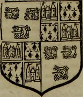 An illustration from Histoire généalogique et chronologique de la maison royale de France, des pairs, grands officiers de la couronne & de la maison du roy & des anciens barons du royaume : avec les qualitez, l'origine, le progrés & les armes de leurs familles; ensemble les statuts & le catalogue des chevaliers, commandeurs, & officiers de l'ordre du S. Esprit : le tovt dressé svr titres originaux, svr les registres des chartes du roy, du parlement, de la chambre des comptes, & du châtelet de Paris, cartulaires, manuscrits de la bibliotheque du roy, & d'autres cabinets curieux (1726)
