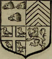 An illustration from Histoire généalogique et chronologique de la maison royale de France, des pairs, grands officiers de la couronne & de la maison du roy & des anciens barons du royaume : avec les qualitez, l'origine, le progrés & les armes de leurs familles; ensemble les statuts & le catalogue des chevaliers, commandeurs, & officiers de l'ordre du S. Esprit : le tovt dressé svr titres originaux, svr les registres des chartes du roy, du parlement, de la chambre des comptes, & du châtelet de Paris, cartulaires, manuscrits de la bibliotheque du roy, & d'autres cabinets curieux (1726)
