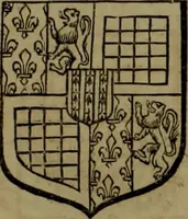 An illustration from Histoire généalogique et chronologique de la maison royale de France, des pairs, grands officiers de la couronne & de la maison du roy & des anciens barons du royaume : avec les qualitez, l'origine, le progrés & les armes de leurs familles; ensemble les statuts & le catalogue des chevaliers, commandeurs, & officiers de l'ordre du S. Esprit : le tovt dressé svr titres originaux, svr les registres des chartes du roy, du parlement, de la chambre des comptes, & du châtelet de Paris, cartulaires, manuscrits de la bibliotheque du roy, & d'autres cabinets curieux (1726)