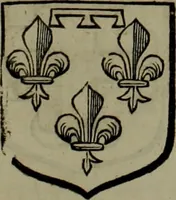 An illustration from Histoire généalogique et chronologique de la maison royale de France, des pairs, grands officiers de la couronne & de la maison du roy & des anciens barons du royaume : avec les qualitez, l'origine, le progrés & les armes de leurs familles; ensemble les statuts & le catalogue des chevaliers, commandeurs, & officiers de l'ordre du S. Esprit : le tovt dressé svr titres originaux, svr les registres des chartes du roy, du parlement, de la chambre des comptes, & du châtelet de Paris, cartulaires, manuscrits de la bibliotheque du roy, & d'autres cabinets curieux (1726)