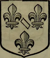 An illustration from Histoire généalogique et chronologique de la maison royale de France, des pairs, grands officiers de la couronne & de la maison du roy & des anciens barons du royaume : avec les qualitez, l'origine, le progrés & les armes de leurs familles; ensemble les statuts & le catalogue des chevaliers, commandeurs, & officiers de l'ordre du S. Esprit : le tovt dressé svr titres originaux, svr les registres des chartes du roy, du parlement, de la chambre des comptes, & du châtelet de Paris, cartulaires, manuscrits de la bibliotheque du roy, & d'autres cabinets curieux (1726)
