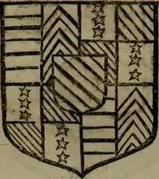 An illustration from Histoire généalogique et chronologique de la maison royale de France, des pairs, grands officiers de la couronne & de la maison du roy & des anciens barons du royaume : avec les qualitez, l'origine, le progrés & les armes de leurs familles; ensemble les statuts & le catalogue des chevaliers, commandeurs, & officiers de l'ordre du S. Esprit : le tovt dressé svr titres originaux, svr les registres des chartes du roy, du parlement, de la chambre des comptes, & du châtelet de Paris, cartulaires, manuscrits de la bibliotheque du roy, & d'autres cabinets curieux (1726)