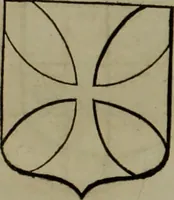An illustration from Histoire généalogique et chronologique de la maison royale de France, des pairs, grands officiers de la couronne & de la maison du roy & des anciens barons du royaume : avec les qualitez, l'origine, le progrés & les armes de leurs familles; ensemble les statuts & le catalogue des chevaliers, commandeurs, & officiers de l'ordre du S. Esprit : le tovt dressé svr titres originaux, svr les registres des chartes du roy, du parlement, de la chambre des comptes, & du châtelet de Paris, cartulaires, manuscrits de la bibliotheque du roy, & d'autres cabinets curieux (1726)