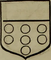 An illustration from Histoire généalogique et chronologique de la maison royale de France, des pairs, grands officiers de la couronne & de la maison du roy & des anciens barons du royaume : avec les qualitez, l'origine, le progrés & les armes de leurs familles; ensemble les statuts & le catalogue des chevaliers, commandeurs, & officiers de l'ordre du S. Esprit : le tovt dressé svr titres originaux, svr les registres des chartes du roy, du parlement, de la chambre des comptes, & du châtelet de Paris, cartulaires, manuscrits de la bibliotheque du roy, & d'autres cabinets curieux (1726)