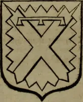An illustration from Histoire généalogique et chronologique de la maison royale de France, des pairs, grands officiers de la couronne & de la maison du roy & des anciens barons du royaume : avec les qualitez, l'origine, le progrés & les armes de leurs familles; ensemble les statuts & le catalogue des chevaliers, commandeurs, & officiers de l'ordre du S. Esprit : le tovt dressé svr titres originaux, svr les registres des chartes du roy, du parlement, de la chambre des comptes, & du châtelet de Paris, cartulaires, manuscrits de la bibliotheque du roy, & d'autres cabinets curieux (1726)