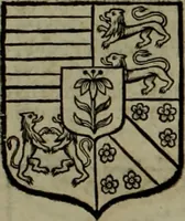 An illustration from Histoire généalogique et chronologique de la maison royale de France, des pairs, grands officiers de la couronne & de la maison du roy & des anciens barons du royaume : avec les qualitez, l'origine, le progrés & les armes de leurs familles; ensemble les statuts & le catalogue des chevaliers, commandeurs, & officiers de l'ordre du S. Esprit : le tovt dressé svr titres originaux, svr les registres des chartes du roy, du parlement, de la chambre des comptes, & du châtelet de Paris, cartulaires, manuscrits de la bibliotheque du roy, & d'autres cabinets curieux (1726)