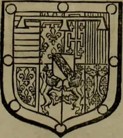 An illustration from Histoire généalogique et chronologique de la maison royale de France, des pairs, grands officiers de la couronne & de la maison du roy & des anciens barons du royaume : avec les qualitez, l'origine, le progrés & les armes de leurs familles; ensemble les statuts & le catalogue des chevaliers, commandeurs, & officiers de l'ordre du S. Esprit : le tovt dressé svr titres originaux, svr les registres des chartes du roy, du parlement, de la chambre des comptes, & du châtelet de Paris, cartulaires, manuscrits de la bibliotheque du roy, & d'autres cabinets curieux (1726)