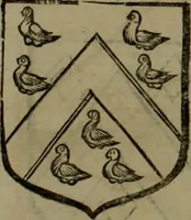 An illustration from Histoire généalogique et chronologique de la maison royale de France, des pairs, grands officiers de la couronne & de la maison du roy & des anciens barons du royaume : avec les qualitez, l'origine, le progrés & les armes de leurs familles; ensemble les statuts & le catalogue des chevaliers, commandeurs, & officiers de l'ordre du S. Esprit : le tovt dressé svr titres originaux, svr les registres des chartes du roy, du parlement, de la chambre des comptes, & du châtelet de Paris, cartulaires, manuscrits de la bibliotheque du roy, & d'autres cabinets curieux (1726)