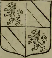 An illustration from Histoire généalogique et chronologique de la maison royale de France, des pairs, grands officiers de la couronne & de la maison du roy & des anciens barons du royaume : avec les qualitez, l'origine, le progrés & les armes de leurs familles; ensemble les statuts & le catalogue des chevaliers, commandeurs, & officiers de l'ordre du S. Esprit : le tovt dressé svr titres originaux, svr les registres des chartes du roy, du parlement, de la chambre des comptes, & du châtelet de Paris, cartulaires, manuscrits de la bibliotheque du roy, & d'autres cabinets curieux (1726)