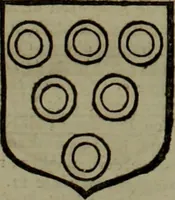 An illustration from Histoire généalogique et chronologique de la maison royale de France, des pairs, grands officiers de la couronne & de la maison du roy & des anciens barons du royaume : avec les qualitez, l'origine, le progrés & les armes de leurs familles; ensemble les statuts & le catalogue des chevaliers, commandeurs, & officiers de l'ordre du S. Esprit : le tovt dressé svr titres originaux, svr les registres des chartes du roy, du parlement, de la chambre des comptes, & du châtelet de Paris, cartulaires, manuscrits de la bibliotheque du roy, & d'autres cabinets curieux (1726)