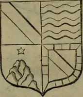 An illustration from Histoire généalogique et chronologique de la maison royale de France, des pairs, grands officiers de la couronne & de la maison du roy & des anciens barons du royaume : avec les qualitez, l'origine, le progrés & les armes de leurs familles; ensemble les statuts & le catalogue des chevaliers, commandeurs, & officiers de l'ordre du S. Esprit : le tovt dressé svr titres originaux, svr les registres des chartes du roy, du parlement, de la chambre des comptes, & du châtelet de Paris, cartulaires, manuscrits de la bibliotheque du roy, & d'autres cabinets curieux (1726)