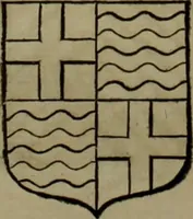 An illustration from Histoire généalogique et chronologique de la maison royale de France, des pairs, grands officiers de la couronne & de la maison du roy & des anciens barons du royaume : avec les qualitez, l'origine, le progrés & les armes de leurs familles; ensemble les statuts & le catalogue des chevaliers, commandeurs, & officiers de l'ordre du S. Esprit : le tovt dressé svr titres originaux, svr les registres des chartes du roy, du parlement, de la chambre des comptes, & du châtelet de Paris, cartulaires, manuscrits de la bibliotheque du roy, & d'autres cabinets curieux (1726)