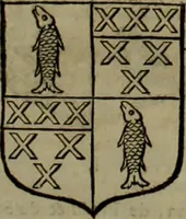 An illustration from Histoire généalogique et chronologique de la maison royale de France, des pairs, grands officiers de la couronne & de la maison du roy & des anciens barons du royaume : avec les qualitez, l'origine, le progrés & les armes de leurs familles; ensemble les statuts & le catalogue des chevaliers, commandeurs, & officiers de l'ordre du S. Esprit : le tovt dressé svr titres originaux, svr les registres des chartes du roy, du parlement, de la chambre des comptes, & du châtelet de Paris, cartulaires, manuscrits de la bibliotheque du roy, & d'autres cabinets curieux (1726)