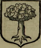 An illustration from Histoire généalogique et chronologique de la maison royale de France, des pairs, grands officiers de la couronne & de la maison du roy & des anciens barons du royaume : avec les qualitez, l'origine, le progrés & les armes de leurs familles; ensemble les statuts & le catalogue des chevaliers, commandeurs, & officiers de l'ordre du S. Esprit : le tovt dressé svr titres originaux, svr les registres des chartes du roy, du parlement, de la chambre des comptes, & du châtelet de Paris, cartulaires, manuscrits de la bibliotheque du roy, & d'autres cabinets curieux (1726)