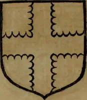 An illustration from Histoire généalogique et chronologique de la maison royale de France, des pairs, grands officiers de la couronne & de la maison du roy & des anciens barons du royaume : avec les qualitez, l'origine, le progrés & les armes de leurs familles; ensemble les statuts & le catalogue des chevaliers, commandeurs, & officiers de l'ordre du S. Esprit : le tovt dressé svr titres originaux, svr les registres des chartes du roy, du parlement, de la chambre des comptes, & du châtelet de Paris, cartulaires, manuscrits de la bibliotheque du roy, & d'autres cabinets curieux (1726)