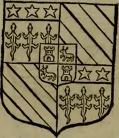 An illustration from Histoire généalogique et chronologique de la maison royale de France, des pairs, grands officiers de la couronne & de la maison du roy & des anciens barons du royaume : avec les qualitez, l'origine, le progrés & les armes de leurs familles; ensemble les statuts & le catalogue des chevaliers, commandeurs, & officiers de l'ordre du S. Esprit : le tovt dressé svr titres originaux, svr les registres des chartes du roy, du parlement, de la chambre des comptes, & du châtelet de Paris, cartulaires, manuscrits de la bibliotheque du roy, & d'autres cabinets curieux (1726)