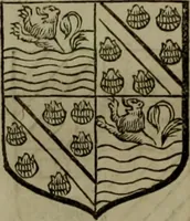 An illustration from Histoire généalogique et chronologique de la maison royale de France, des pairs, grands officiers de la couronne & de la maison du roy & des anciens barons du royaume : avec les qualitez, l'origine, le progrés & les armes de leurs familles; ensemble les statuts & le catalogue des chevaliers, commandeurs, & officiers de l'ordre du S. Esprit : le tovt dressé svr titres originaux, svr les registres des chartes du roy, du parlement, de la chambre des comptes, & du châtelet de Paris, cartulaires, manuscrits de la bibliotheque du roy, & d'autres cabinets curieux (1726)
